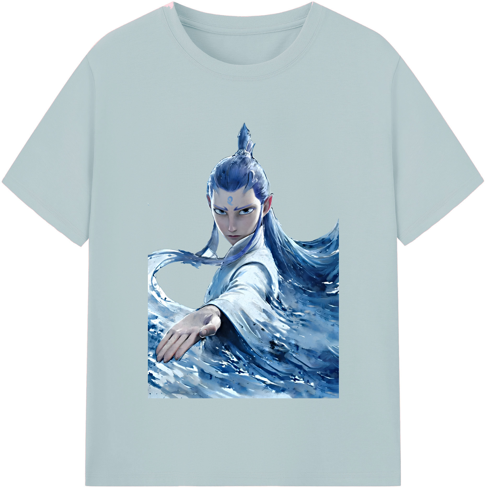 （画像用） Ne Zha 2 ナタ 魔童の大暴れ 綿100％半袖Tシャツ（フロントプリント）